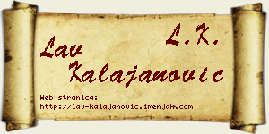 Lav Kalajanović vizit kartica